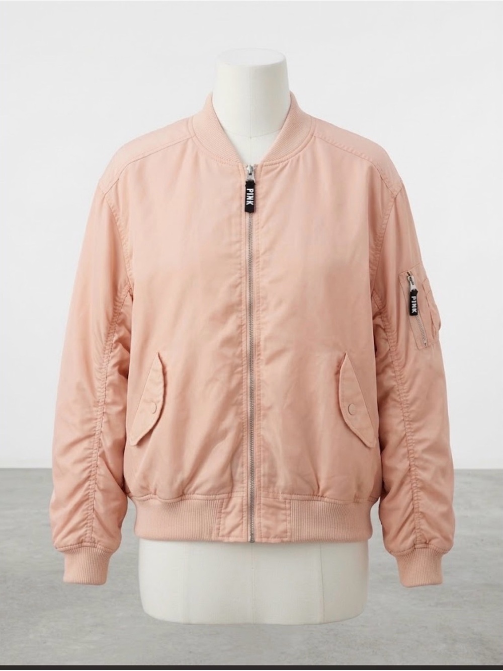 PINK Victoria's Secret Soft Blush Pink Bomber Jacket